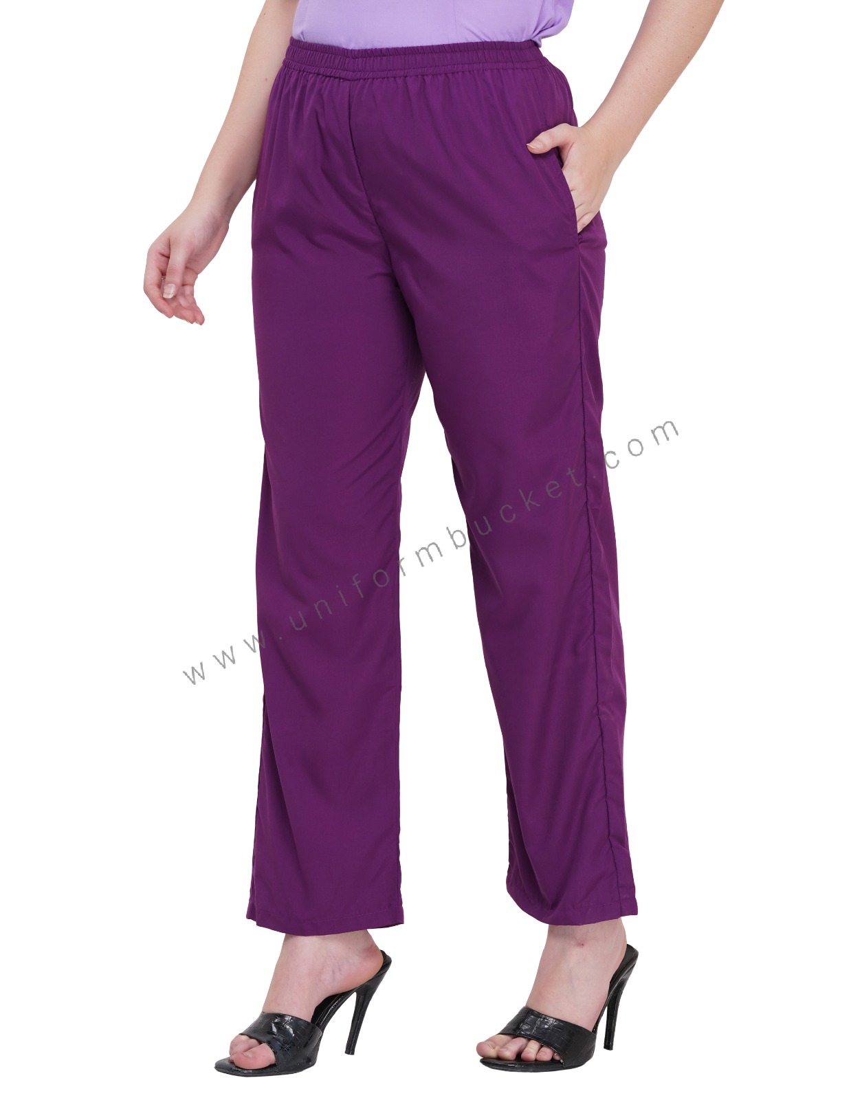 DARK MAGENTA FEMALE FULL ELASTIC LOOSE PAJAMA  view 1